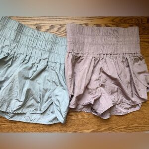 Free People Movement Shorts in Sage Green & Dusty Rose